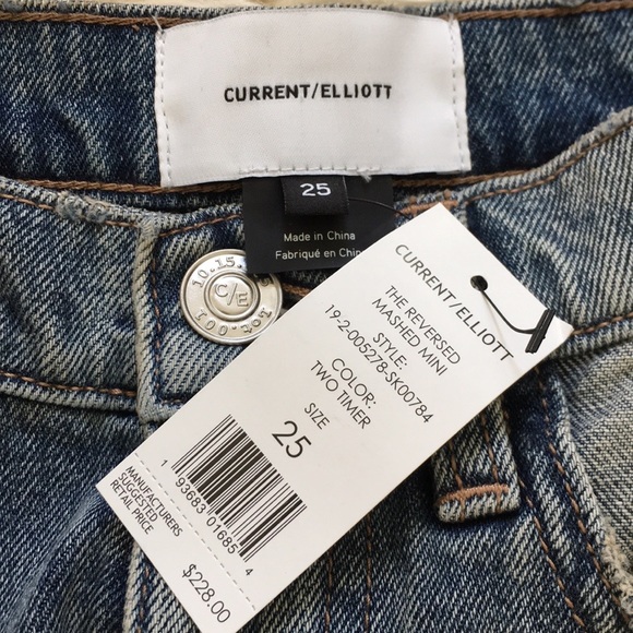 3/$30 Current/ Elliot Reversed Mashed Mini Denim Skirt - Picture 7 of 9